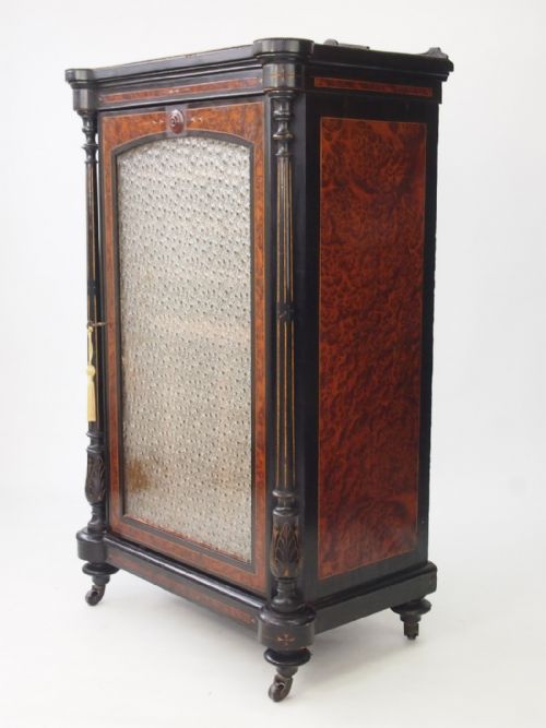 Victorian Ebonised & Amboyna Music Cabinet