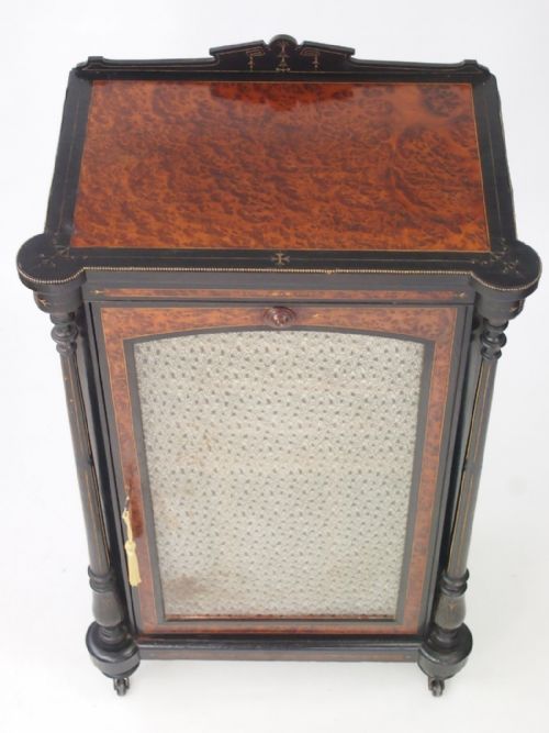 fig 1. Victorian Ebonised & Amboyna Music Cabinet