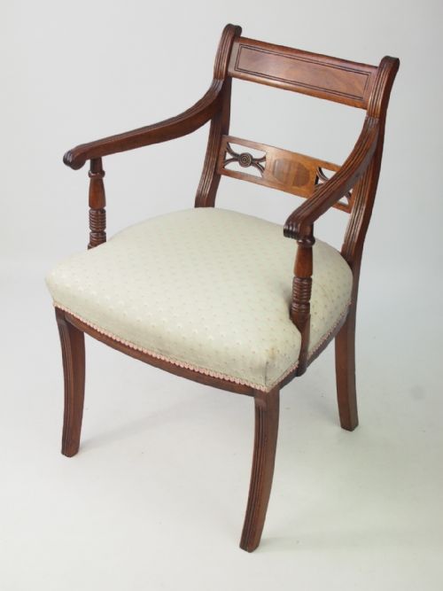 fig 1. Regency Mahogany Desk Chair or Open Armchair