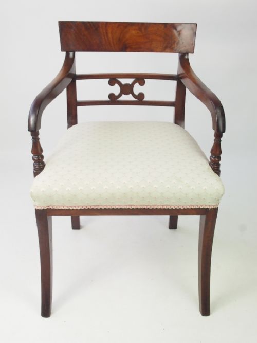 Regency Mahogany Desk Chair or Open Armchair