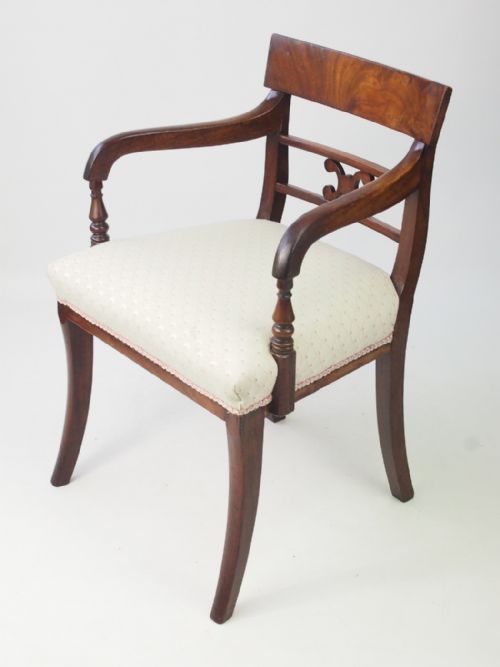 fig 1. Regency Mahogany Desk Chair or Open Armchair
