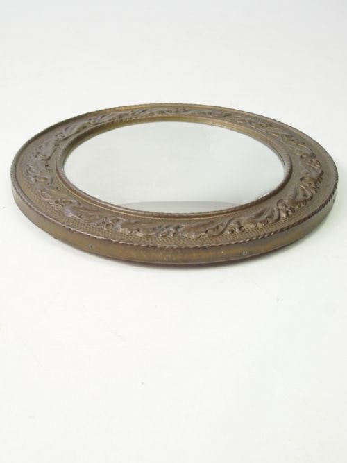 fig 1. Arts & Crafts Brass Convex Mirror