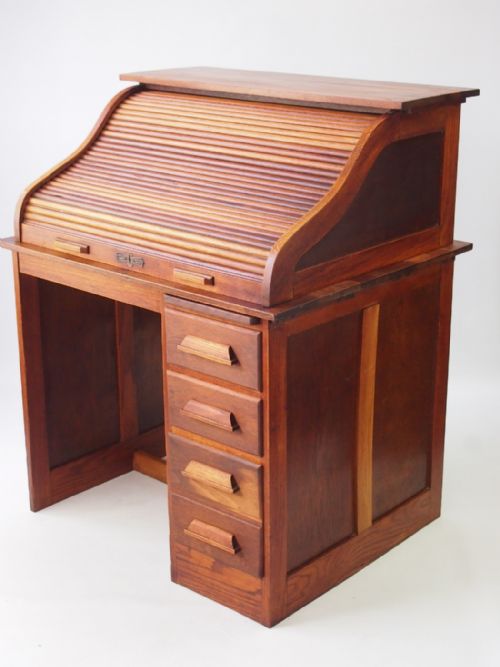 Small Oak Roll Top Desk