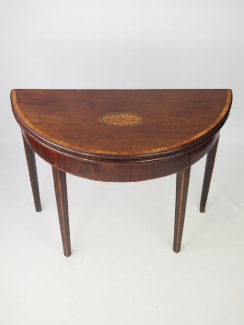 George 111 Period Demi Lune Card Table
