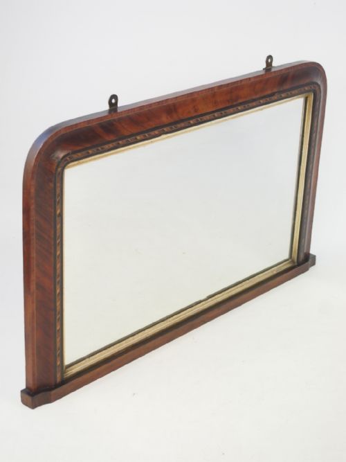 fig 1. Victorian Walnut & Marquetry Overmantle Mirror