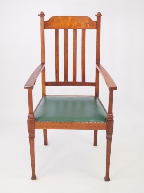 fig 1. Pair Edwardian Arts and Crafts Armchairs