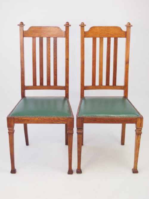 Pair Edwardian Arts & Crafts Chairs