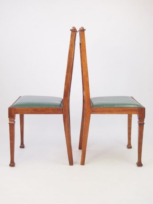 fig 1. Pair Edwardian Arts & Crafts Chairs