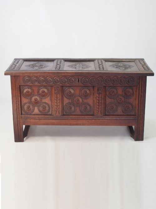 William and Mary Carved Oak Coffer Circa 1690