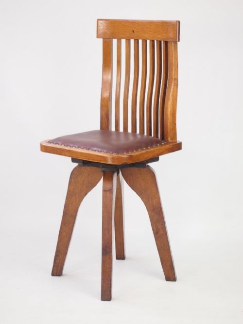 Small Oak Swivel Desk Chair