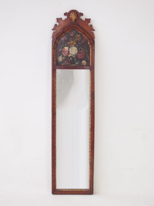 Edwardian Floral Painted Fretwork Mirror