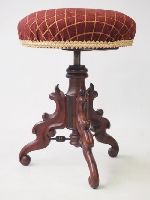 Victorian Rosewood Piano Stool or Dressing Stool