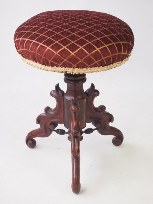fig 1. Victorian Rosewood Piano Stool or Dressing Stool