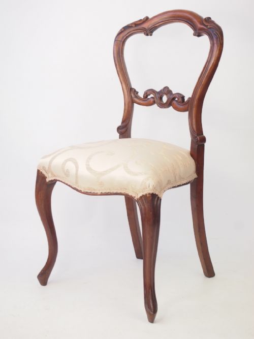 fig 1. Victorian Walnut Balloon Back Chair