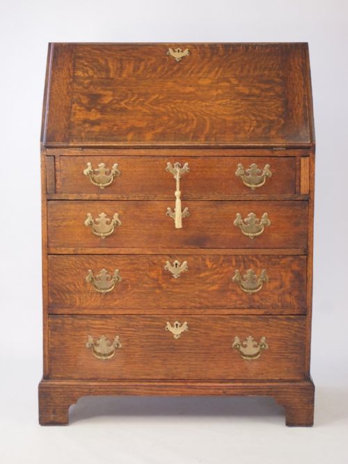 Small Antique Edwardian Oak Bureau