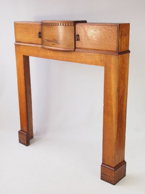 Art Deco Golden Oak Fire Surround Mantelpiece