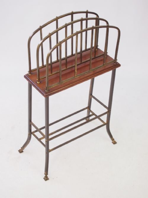 Edwardian Brass Newspaper Stand or Magazine Rack