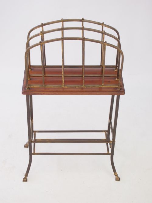 fig 1. Edwardian Brass Newspaper Stand or Magazine Rack