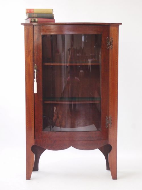 Slim Edwardian Mahogany Bookcase or Cabinet