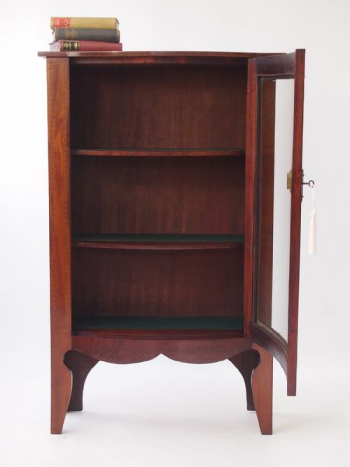 fig 1. Slim Edwardian Mahogany Bookcase or Cabinet
