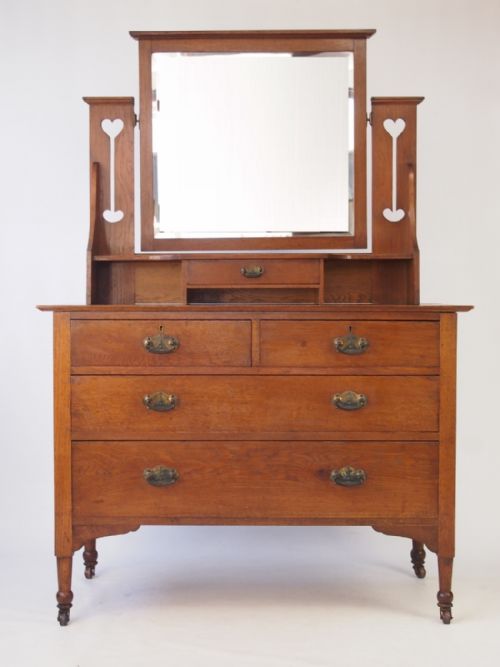 Edwardian Arts & Crafts Oak Dressing Table