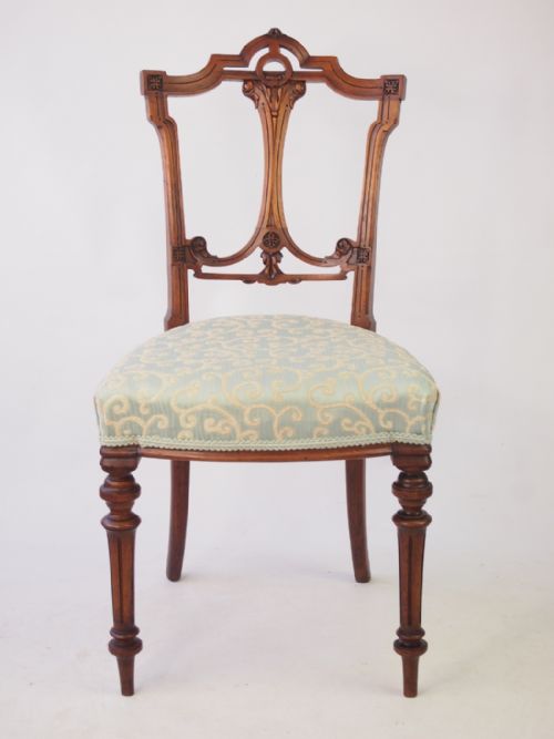 fig 1. Victorian Walnut Balloon Back Chair