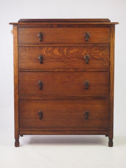 Tall Oak Chest of Drawers