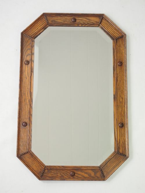 fig 1. Oak Framed Mirror or Overmantle Mirror