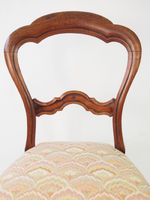 fig 1. Pair Antique Victorian Balloon Back Chairs
