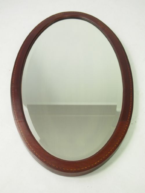 Edwardian Oval Mahogany Framed Mirror