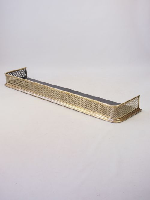 Large Victorian Pierced Brass Fire Fender