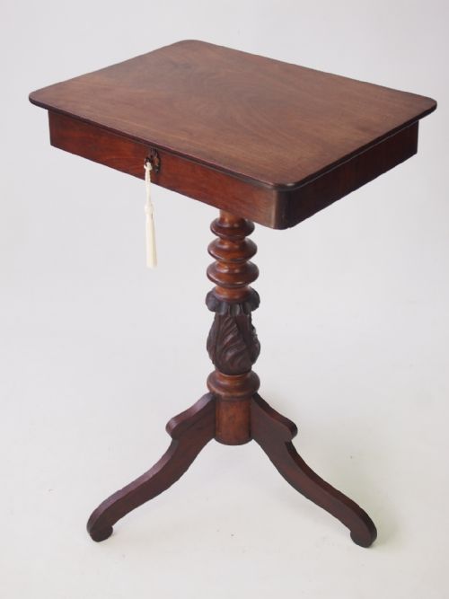 Antique Mahogany Tripod Table with Drawer