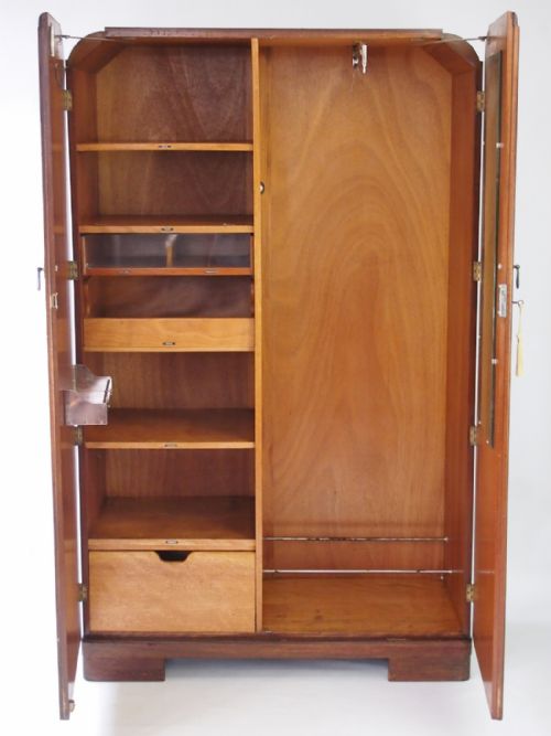 fig 1. Art Deco Walnut Wardrobe with Fitted Interior
