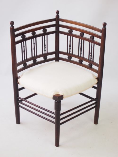 Edwardian Arts & Crafts Mahogany Corner Chair