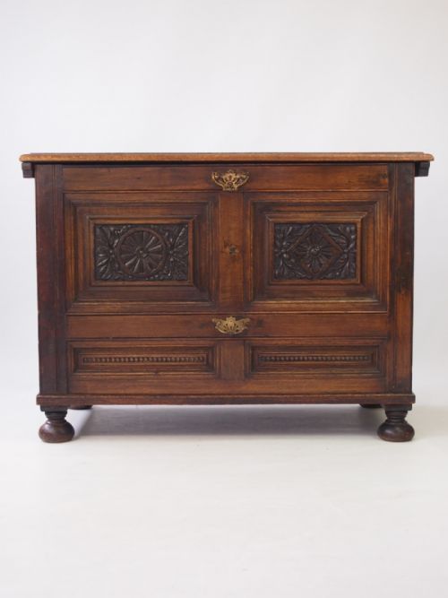 Carved Oak Blanket Chest or Coffer