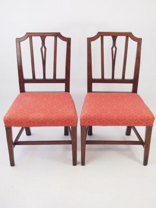 Pair of Small Antique Georgian Mahogany Side Chairs