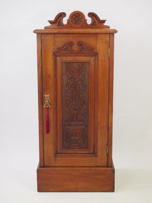 Tall Antique Edwardian Bedside Cabinet or Cupboard