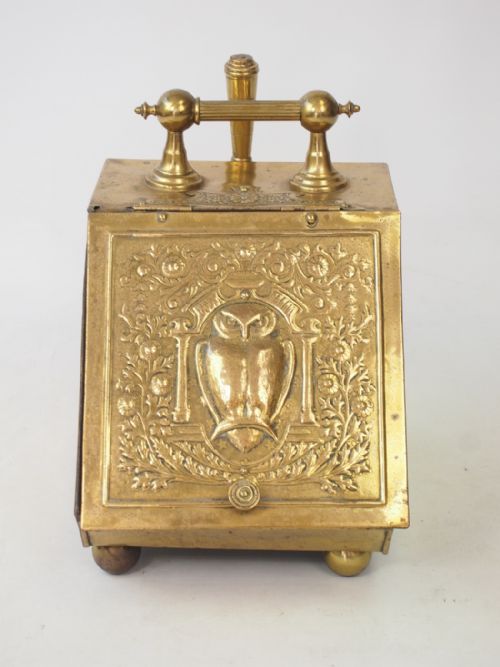 Arts & Crafts Brass Coal Scuttle or Log Bin