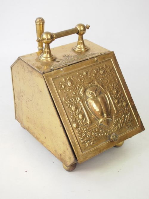 fig 1. Arts & Crafts Brass Coal Scuttle or Log Bin