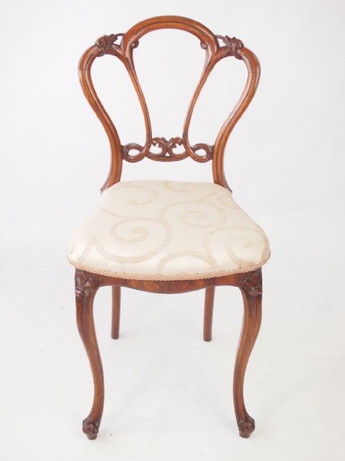 fig 1. Small Victorian Walnut Balloon Back Chair