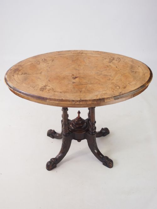 Victorian Walnut & Inlaid Window Table