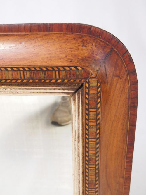 fig 1. Small Victorian Walnut & Marquetry Overmantle Mirror