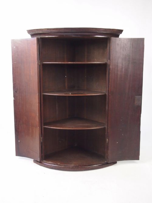 fig 1. Georgian Bow Fronted Mahogany Corner Cupboard
