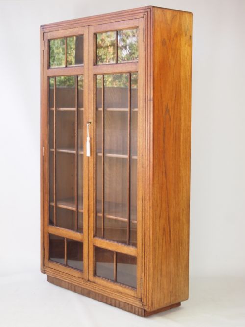 fig 1. Tall Art Deco Oak Bookcase