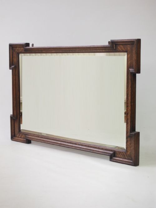Large Oak Framed Mirror or Overmantle