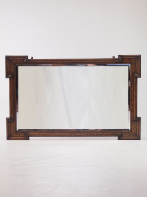 fig 1. Large Oak Framed Mirror or Overmantle