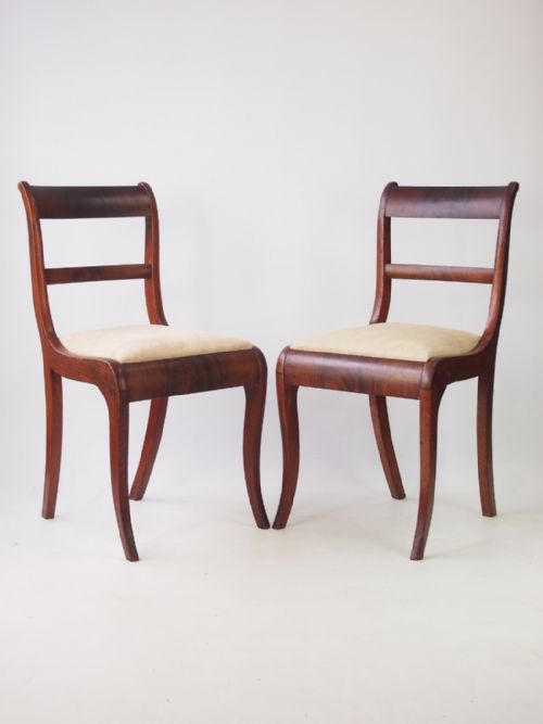 fig 1. Pair Antique Regency Side Chairs
