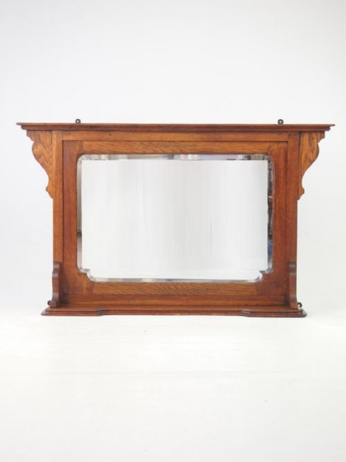 fig 1. Arts & Crafts Oak Overmantle Mirror