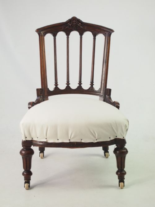 Small Victorian Bedroom Chair or Dressing Table Chair
