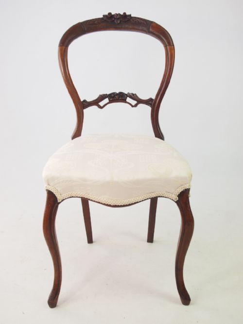 fig 1. Set 4 Victorian Walnut Balloon Back Chairs
